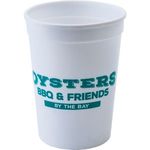 12 oz. Smooth Walled Stadium Cup with Automated Silkscreen - White