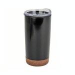 20 oz. Stainless Steel PP Cork Base Tumbler with Clear Lid