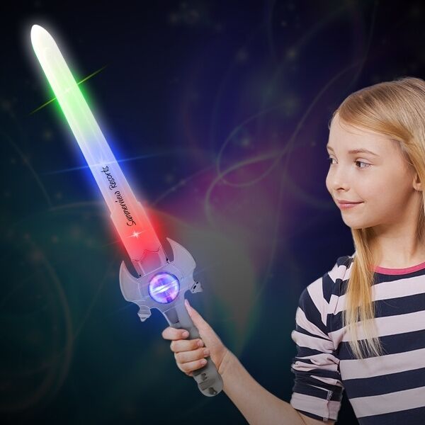 Main Product Image for Custom Printed Light Up LED Spinner Sword 23" 