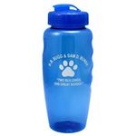30 oz. "Gripper" Poly-Clean Sports Bottle with Super-Sipper - Translucent Blue