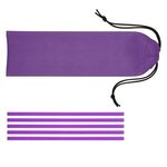 5-Pack On The Go Straws With Pouch - Purple