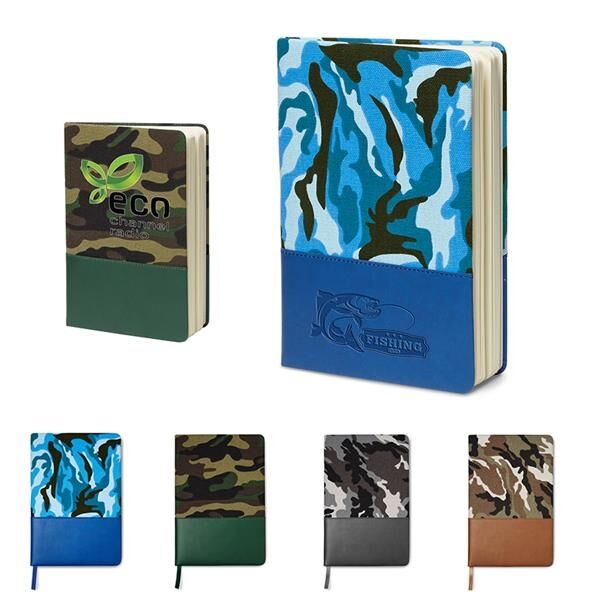 Main Product Image for Advertising 5" x 8" Hard Cover Camo Canvas Journal