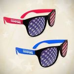 American Flag Neon Red Billboard Sunglasses -  