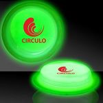 Green 3" Self-Adhering Circle Shaped Light Up Glow Badge -  