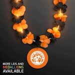LED Halloween Lei with Orange Medallion -  