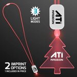 LED Neon Lanyard with Acrylic Tree Pendant - Red -  