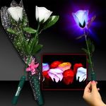 Light Up White Silk Rose Glow Flower with LED -  