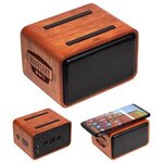 Mahogany Wireless Speaker with Wireless Charger -  