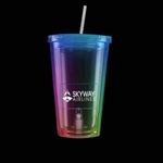 Multi Color Light Up Travel Cup with Rectangle Insert -  