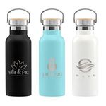 Oahu - 17 oz. Double-Wall Stainless Canteen Bottle - Laser - Light Blue