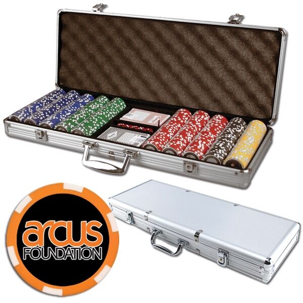 Main Product Image for Poker Chips Set & Aluminum Case - 500 Full Color 6 Stripe Chips