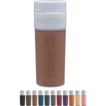 Porcelain Tumbler with Leatherette Sleeve -  