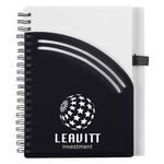 Rainbow Spiral Notebook With Pen - Black with White