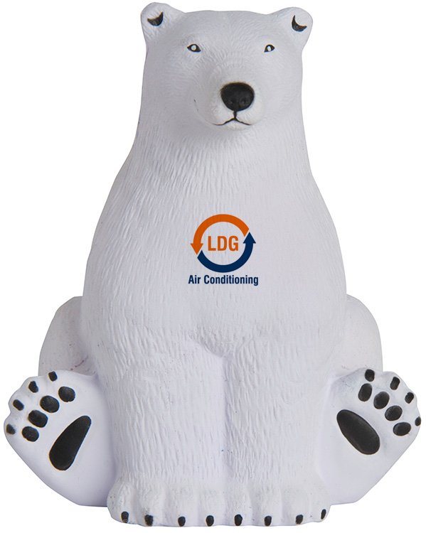 Main Product Image for Imprinted Squeezies (R) Sitting Polar Bear Stress Reliever
