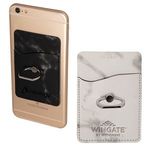 Tuscany™  Marble Card Holder with Metal Ring Phone Stand - White