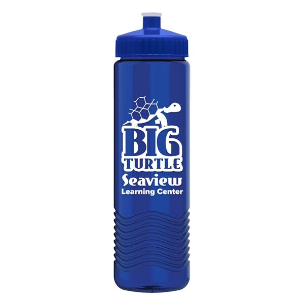Main Product Image for 24 Oz Wave Bottle With Push Pull Lid