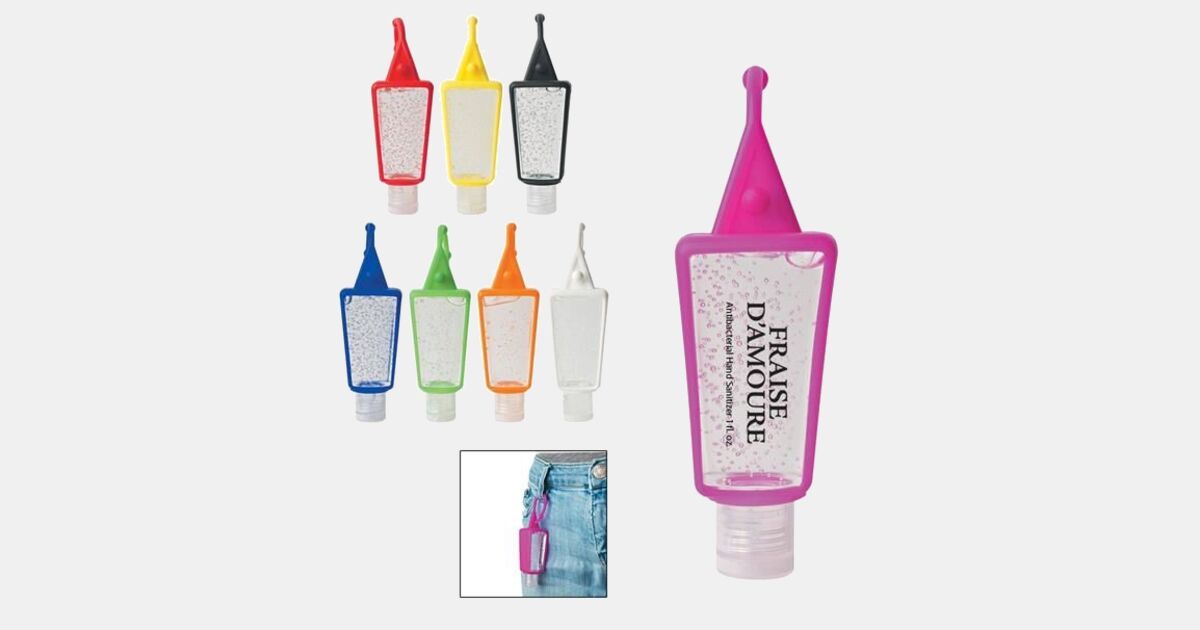 Travel Hand Sanitizer Gel Bottle with Silicone Holder 1oz - Progress  Promotional Products