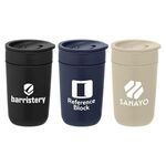 12 oz. Ceramic Tumbler w/Plastic Exterior & Lid -  