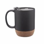 13 oz. Cork Bottom Ceramic Mug - Black
