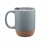 13 oz. Cork Bottom Ceramic Mug - Gray