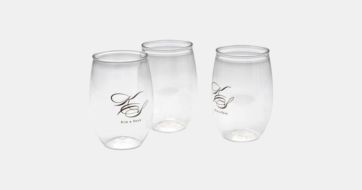 Customized Wine Glass Plastic Stemless 16 oz