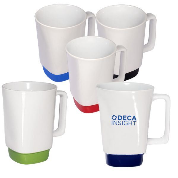 Coffee Cup Stoneware Cup with Square Color Base 16 oz ...