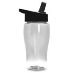 18 Oz Bottle - Handle Straw Lid - Clear