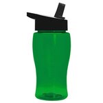 18 Oz Bottle - Handle Straw Lid - Green