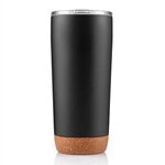 20 oz Azure stainless steel tumbler with cork bottom - Black