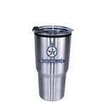 20 oz. Ares Tumbler with Stainless Straw/Flip Top Lid, Full - Silver