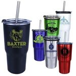 20 oz. Ares Tumbler with Stainless Straw/Flip Top Lid - Green