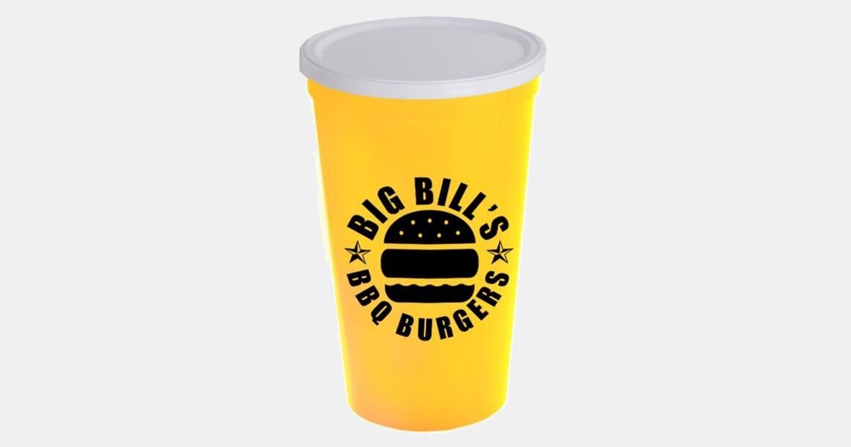 Plastic Cups 22 Ounce Yellow