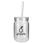 24 oz. Plastic Mason Jar - Clear