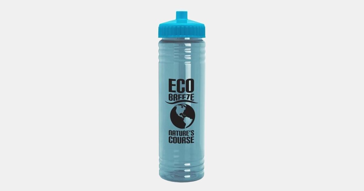 USA Made 24 Oz Slim Fit Upcycle Rpet Bottle With Push-Pull Lid with ...