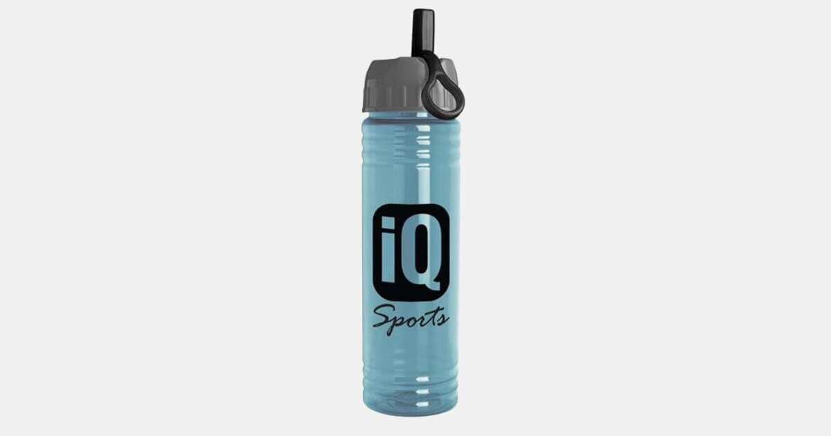 USA Made 24 Oz Slim Fit Upcycle Rpet Bottles With Ring Straw Lid with ...
