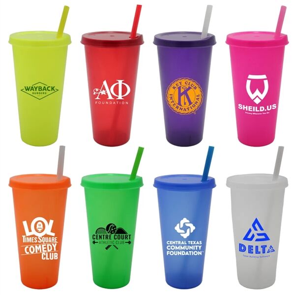 Main Product Image for Custom Imprinted 26 oz. Tumbler with Lid and Straw