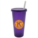 26 oz. Tumbler with Lid and Straw - Translucent Purple