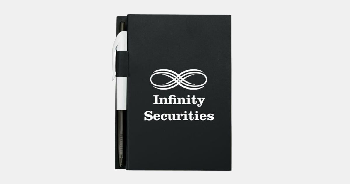 Custom Printed 4" x 6" Notebook With Pen with your logo | ImprintLogo.com