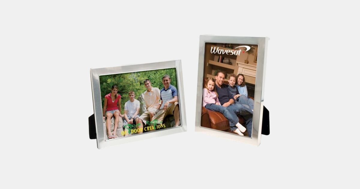 5 x 7 Brushed Finish Frame with your logo | ImprintLogo.com