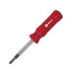 6-in-1 Screwdriver with Phillips, Flat, and Hex capabilities - Red