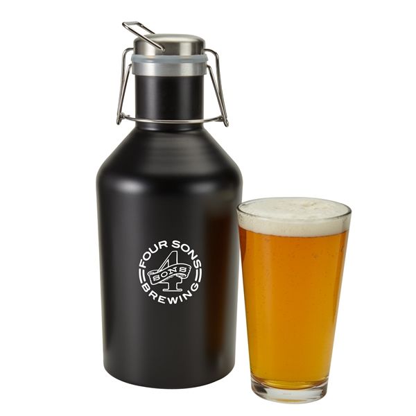 64 Oz. Stainless Steel Growler with your logo | ImprintLogo.com