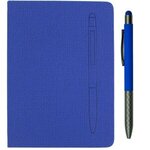 7.5" X 6-5/8" Notebook with Soft Touch Aluminum Pen - Blue