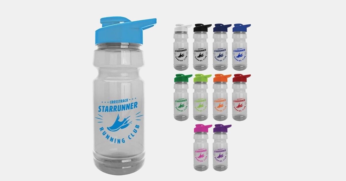 Custom Trainer Clear Sports Bottles with Drink Thru Lid 24 oz with your ...