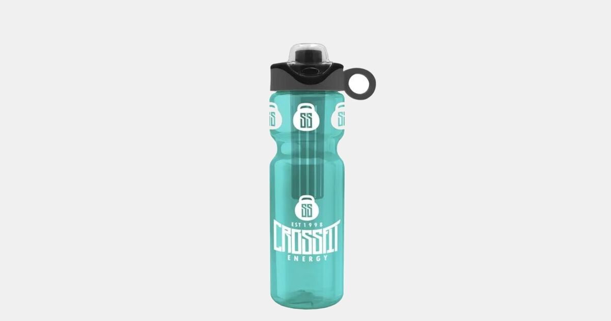 Custom Bottle w/Drink Thru Snap On Silicone Loop & Infuser 28 oz with ...