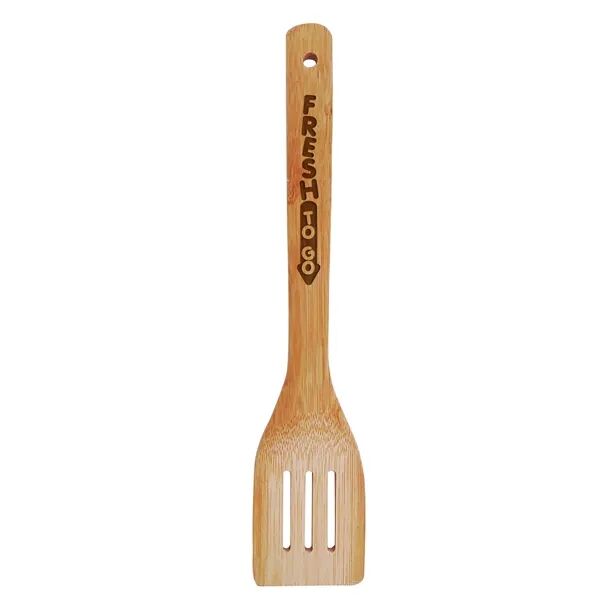 Main Product Image for Custom Printed Bamboo Slotted Spatula