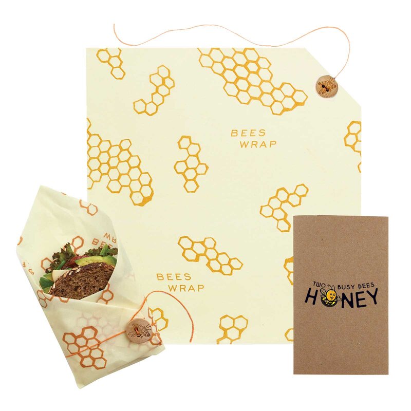 Main Product Image for Custom Printed Bees wrap Large Sandwich with tie 13" x 13"