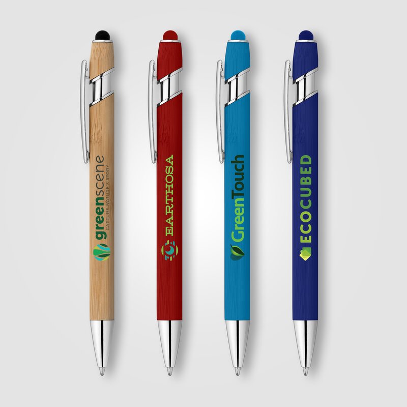 Main Product Image for Custom Printed Ellipse Bamboo Stylus Pen - ColorJet