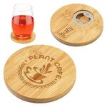 Buy Custom Printed FSC(R) Bamboo Coaster with Bottle Opener