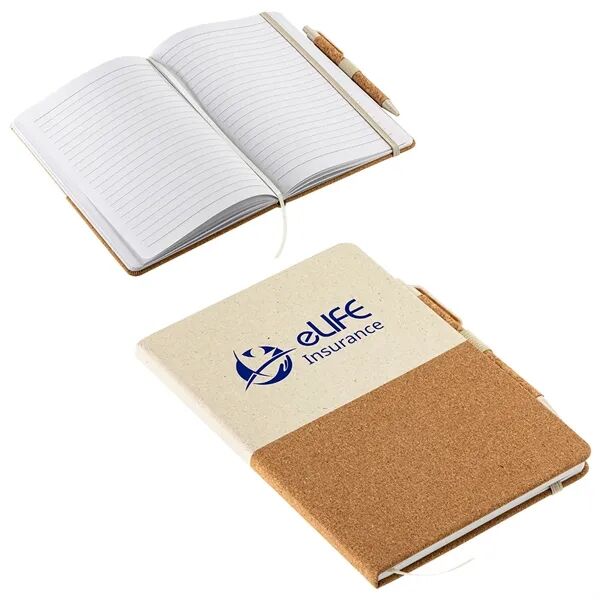 Main Product Image for Custom Printed GrassField Cork Recycled Journal with Pen