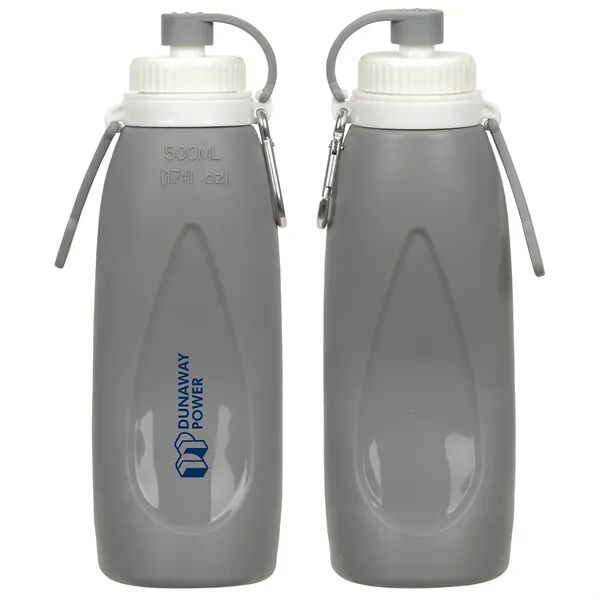 Main Product Image for Custom Printed Groove Collapsible Silicone Bottle 17 oz 